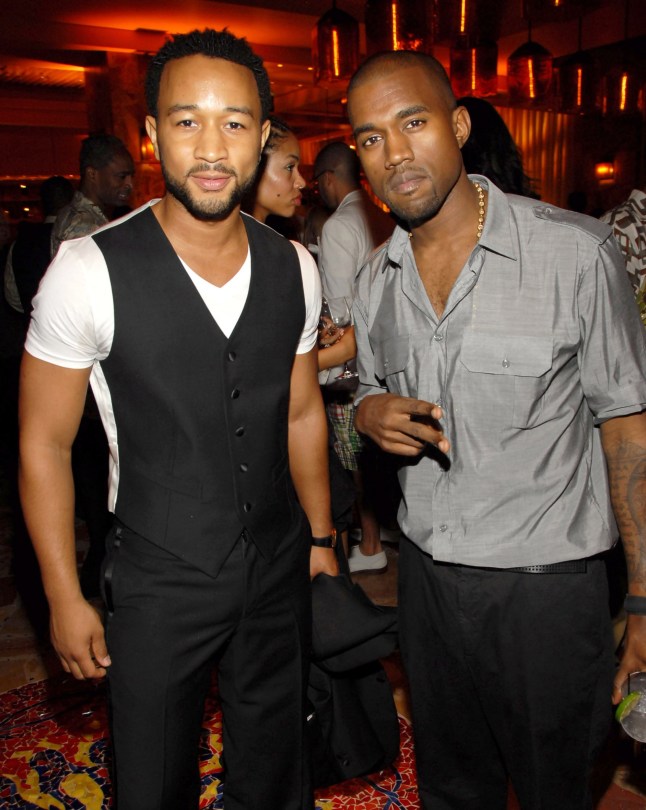 John Legend and Kanye West (Photo by Kevin Mazur/WireImage for Kerzner International )